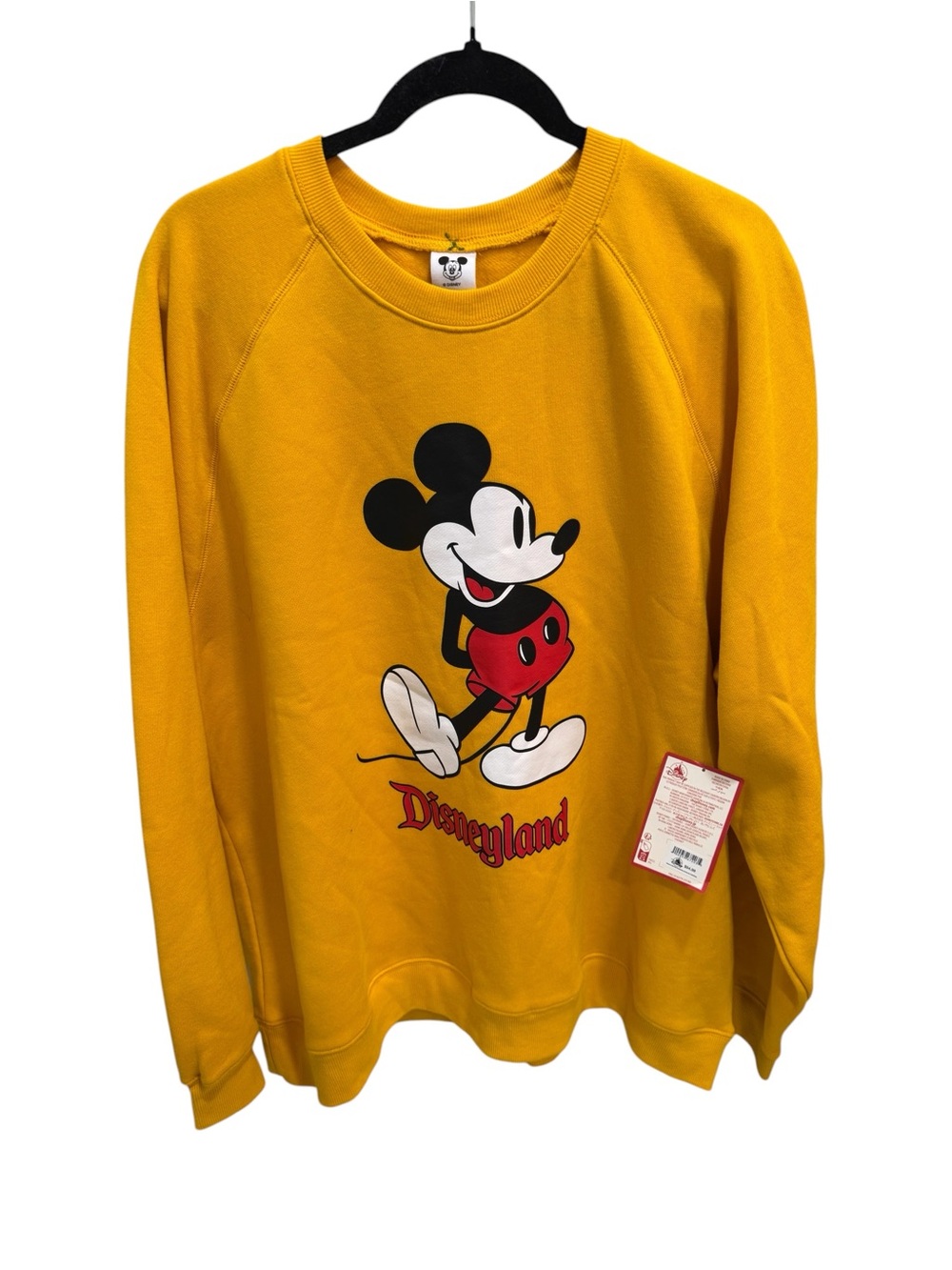 Disney Mickey Mouse Unisex Adult Yellow Classic Crew Neck Sweatshirt Sz XXL NEW